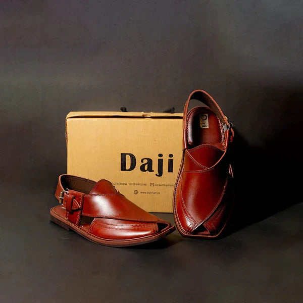 Premium Peshawari Chappal – Mustard Brown