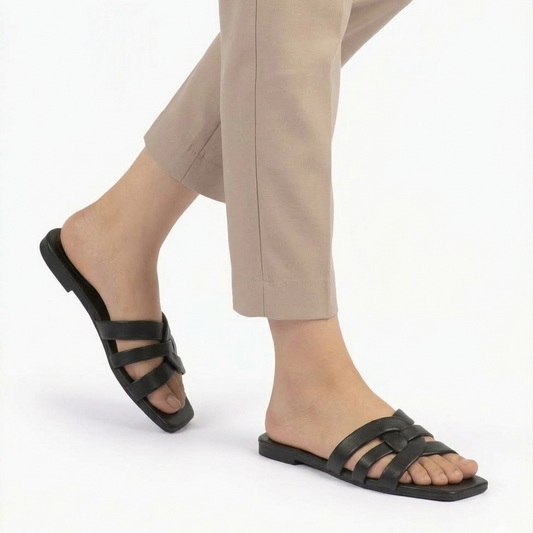 Women Textured Rexine Flats – Fancy Casual & Formal Wear