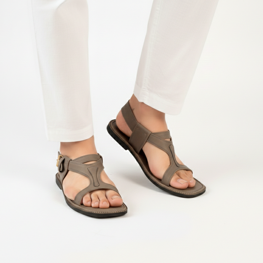 Handmade Grey Pure Leather Panjedar Chappal