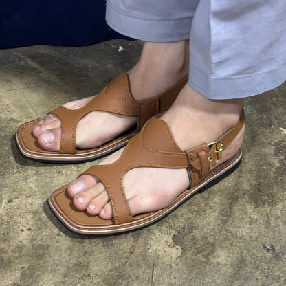 DajiWear Pure Leather Handmade Panjedar Peshawari Chappal