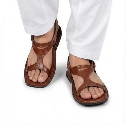 Handmade Mustard Brown Pure Leather Panjedar Chappal