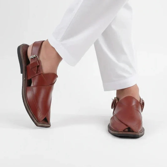 Pure Leather Handmade Peshawari Chappal For Men