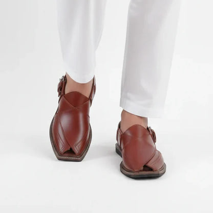 Pure Leather Handmade Peshawari Chappal For Men