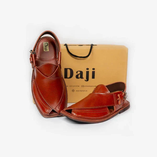 Premium Peshawari Chappal – Mustard Brown