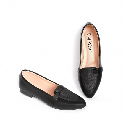 Black Women Rexine Flats Pumps – Casual, Formal & College Wear
