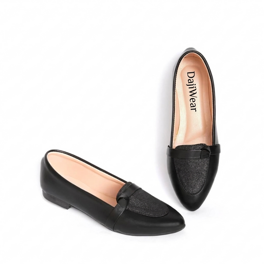 Black Women Rexine Flats Pumps – Casual, Formal & College Wear