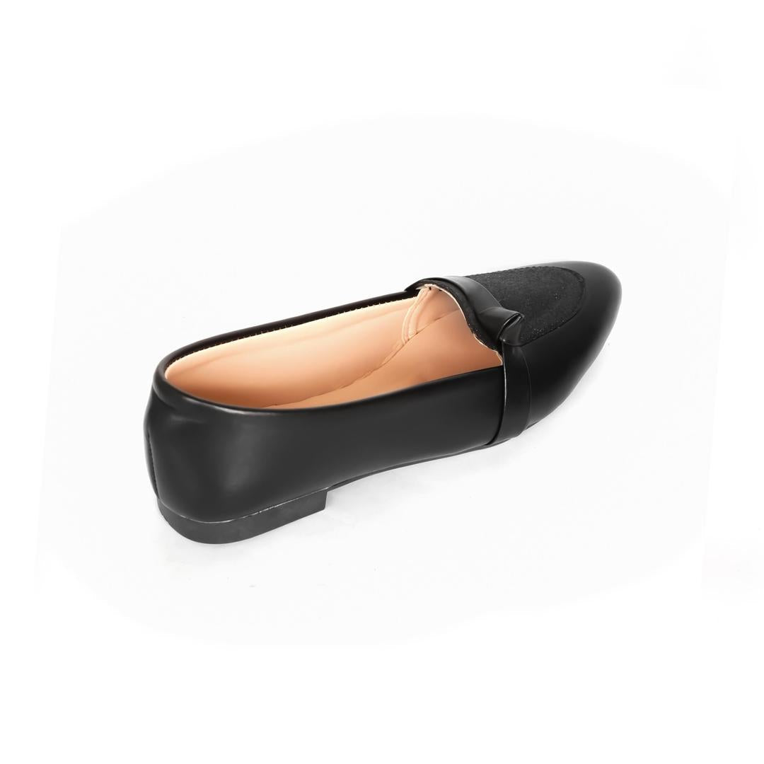 Black Women Rexine Flats Pumps – Casual, Formal & College Wear